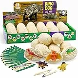 Feelhap Kit di Scavo di Uova di Dinosauro 12 Pezzi,Dinosauri per Bambini Dinosaur Figure Kit,Dinosauro Giocattolo Festa di Pasqua STEM Giocattoli Educativi di Apprendimento Giocattoli Bambino