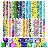 Acuiwer Braccialetti Slap 30 Pezzi Slap Bracelets Schiaffo Colorato Bracciali Gadget Compleanno Bambini Festa Bomboniere Regalo Ragazze Ragazzi