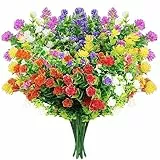 ZIOYA 12 Pezzi Fiori Finti per Decorazioni da Vaso 6 Colori Fiori Artificiali in plastica Bouquet di Pianta Finta Piante Artificiali da Esterno Artificiale Bouquet per Giardino