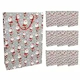 Idena 30351-10 - Babbo Natale in bicicletta, 10 pezzi, 18 x 23 x 8 cm, sacchetti di carta, sacchetti regalo, sacchetti natalizi