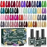 Anicco 42 Pz Smalti Semipermanenti per Unghie, Smalto Semipermanente in Gel UV LED con Base e Top Coat, Matt Coat, Smalti Gel per Unghie Professionali