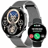 Smartwatch Orologio Uomo, 1.39' Fitness Orologio con Chiamate e Whatsapp,120 Sportivo,Assistente Vocale,Notifiche Messaggi,Contapassi,Monitoraggio Sanitario Rotondo per Android iOS (Nero)