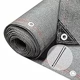 VOUNOT Rete Ombreggiante 1.5×10m, Telo Frangivista Recinzione Giardino 230 g/m² HDPE, Tessuto Ombra Privacy Antistrappo Antivento con Fascette, per Esterno, Serra, Balcone, Giardino, Grigio