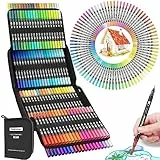 Tongfushop Brush Pen, 120 Colori Pennarelli Doppia Punta, Pennarelli Acquerello per Disegno per Adulti e Bambini, Brush Pen Lettering per Colorare, Disegnare Journaling e Calligrafia