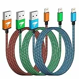 Cavo iPhone Lightning Usb [2 Metri 3Pezzi] Certificato Mfi, Carica Rapida Caricabatterie Nylon per iPhone 14 13 Pro Max 12 11 XR XS X 8 7 6s 6 Plus SE iPad Airpods