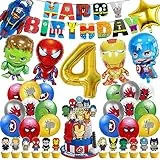 39 Pezzi Supereroi Palloncini Compleanno 4 Anni, Palloncino Ccompleanno Marvel, Avengers Palloncini di Alluminio, Supereroi Decorazioni di Compleanno, Decorazioni feste Avengers Bambini Compleannom