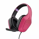 Trust Gaming GXT 415P Zirox Cuffie Gaming Leggere con Driver da 50 mm per PC, Xbox, PS4, PS5, Switch, Mobile, Jack Audio 3.5 mm, Cavo 2m, Cuffie con Microfono Over-Ear - Rosa