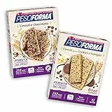 Pesoforma Barrette Cereali Croccanti e Cioccolato, Pasti Sostitutivi Dimagranti, Ricco in Proteine - 12 x 31 g + Barrette Cereali Croccanti Gusto Cookies e Vaniglia - 12 x 31 g