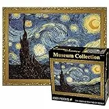 MEDOYOH Puzzle 1000 Pezzi per Adulti, 《Notte Stellata》 di Van Gogh Museum Collection Puzzle 70x50CM, 2mm Spessore Puzzle Quadro Famoso, Antistress Staycation Tempo di Morte per Adulti Bambini 14+