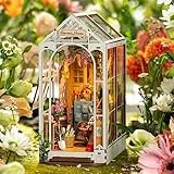 Rolife DIY 3D Puzzle Miniature Book Nook Gardenhouse Fermalibri Romantico Fiore Mini Casa con Mobili Libreria Decorazione Halloween Natale Compleanno Regali 176pcs (TGB06)