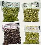 Olive siciliane prodotte nella valle del Belìce cultivar Nocellara OFFERTA!! 4 buste da 250 grammi di gusti assortiti