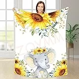 ZQYMM Coperte Personalizzate Neonati Coperta Bambino Con Nome Coperta Morbido in flanella in peluche Personalizzati Regalo Elefante Coperta per Compleanno Natale