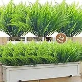 Dremisland 12 Pezzi Piante Artificiali 40cm Finte Felce Boston Verde Arbusti Esterni Resistenti ai Raggi UV Mazzi Artificiali per Casa Finestra Giardino Patio Fioriera Sospesa Balcone Vaso Giardino