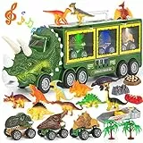 DINORUN Dinosauri Camion Giocattolo con Luci e Suoni Mini Dinosauro Macchinine Giocattolo per Bambini