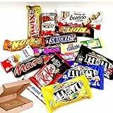 Mistery Box Confezione Assortita 12 /15 Pezzi Snack Barrette Cioccolato Idea Regalo Compleanno M&m’s Ferrero Twix Muffin Kinder Bueno Snickers Kit kat Wafer WaffleChocolate