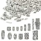 VINFUTUR Perline Argento Tibetano Accessori per Creazione Gioielli Lavorazione Perline per Collane Bracciali Vintage Fai da Te 100g
