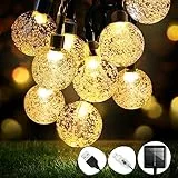 50 LED Catena Luminosa Solare, 【Alimentazione Solare e USB】8 Modalità & 8M Luci Solari Esterno, Impermeabile IP65 Lampada Solare per Giardino, Terrazzo, Matrimonio, Festa