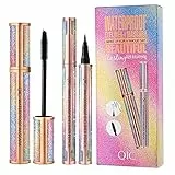 ONLYOILY Ciglia Sensazionali Intense Nero Mascara ExtraVolume, Effetto Volumizzante + Eyeliner waterproof, liquido nero, impermeabile, antisudicio