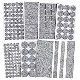 Oulesvte 175 Pezzi Feltrini Autoadesivi, 5mm Larghezza Feltrini Adesivi Forte, Feltro per mobilifeltr, Feltro Adesivo per Protegge Pavimenti e Riduce Rumore, per gambe di mobili (Grigio)