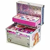Disney Princess - Townley Girl Il set di trucco cosmetico Train Case include lucidalabbra, luccichio per gli occhi, pennello, smalto per unghie, accessori e altro per ragazze, dai 3 anni in su.