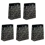 SIGEL GT028 Borsa Regalo natalizia grande, Design Stardust, 157g, formato 260 x 330 x 120 mm, 5 pezzi