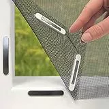 EASYmaxx Zanzariera per finestre con Magic Click | Tagliata individualmente su misura per tutte le finestre fino a 150 x 130 cm | Facile installazione con 12 magneti - senza forare o avvitare [Nero]