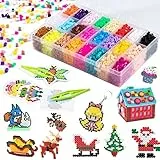 ZWOOS Perline da Stirare 5mm Perline a Fusione Fuse Beads con Pegboard pinzette Piatti Carta da Stiro Portachiavi per Bambini Fai da Te Artigianato Progetto Giocattoli Educativi (24 Colore)