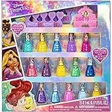 Disney Princess - Townley Girl - Smalto per unghie non tossico a base d'acqua, sicuro ad asciugatura rapida, set regalo per bambini e ragazze, colori scintillanti e opachi (18 pezzi)