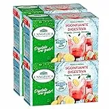 4x L'Angelica Tisana a Freddo Sgonfiante Digestiva con Fragola Limone e Zenzero Senza Calorie - 72 Filtri