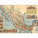 Poster da parete con mappa del Messico 1931 vintage grande stampa artistica da parete su carta spessa 40,5 x 50,5 cm
