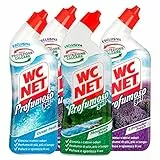 Wc Net - Profumoso Formula Protezione Calcare Gel per Sanitari e Superfici, Pulitore Liquido per Wc, 700 ml x 4 Pezzi con Profumazioni Assortite