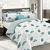 Italian Bed Linen Parure Copripiumino Emotion, Cotone, Papavero Acqua, Matrimoniale