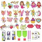 Leonshco Set di 39 diamond painting 5d Diamond Painting bambini ragazze adesivi per bambini a partire dai 3 anni e adulti principianti