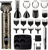 Surker Regolabarba uomo Rasoio Elettrico Barba Capelli Corpo Macchinetta per Barba Beard Trimmer Clipper Kit T-Blade Rasoio per Capelli 7 in 1