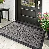 Purejoy Zerbino Ingresso Esterno 45x75 cm Zerbino Antiscivolo in Gomma per Impieghi Gravosi, Zerbino Ingresso Casa Esterno per Ingresso Di Casa, Patio, Zona Ad Alto Traffico