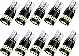 Anpro 10 Pezzi T10 LED Lampadine 21-SMD 4014 LED CANBUS 6000K W5W 168 194 e altro Lampada a Cuneo per Auto da Interno e Esterno Xenon 12V, Luce Bianca