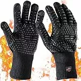Horus23 Guanti BBQ, Forno, Griglia - Resistenti ad Alte Temperature in Cotone e Aramide, Antiscivolo