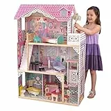 KidKraft Casa delle Bambole in Legno Annabelle con Accessori e Mobili inclusi, Casa a 3 Livelli di Gioco con Ascensore per Bambole 30cm, Giocattolo per Bambini 3+ Anni, 65934