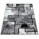 UMI. Tappeto Solotto Moderno Pelo Corto Corridoio Motivo Geometrico Astratto Effetto Marmo Sala da Pranzo, Farbe:Grigio, GrÃ¶ÃŸe:240x340 cm