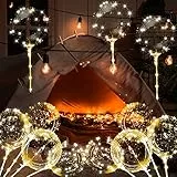 ASANMU Palloncini luminosi a LED, 15 pezzi, riutilizzabili a LED, palloncini da 20 pollici, con decorazione a LED, trasparenti, per giorno della commemorazione