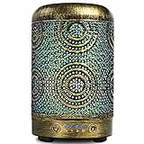 SALKING Diffusore di Oli Essenziali, 100ml Metallo Diffusore di Aromi, Ultrasuoni Aromaterapia Diffusore con 7 Colori LED Luce Notturna, Diffusore per Oli Essenziali Senza BPA, Profumazione Ambiente