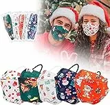 JIOJIG 20 pezzi FFP2 Mascherine Certificate CE 2384 4-Strati di Protezione Mascherina FFP2 Protettiva Mascherine per Adulto Modello Mascherina FFP2 (Natale)