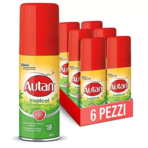 Autan Tropical Spray Mini, 50ml, Formato Scorta Da 6 Unita'