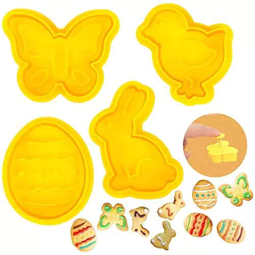 Cookie Cutter Dekewe 4 pcs Stampo Biscotti Pasqua, Formine Biscotti