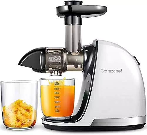 Estrattore di Succo a Freddo AMZCHEF, Estrattore di frutta e verdura con Motore Silenzioso e Funzione Inversa