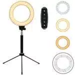 FREESOO Ring Light 6 con Treppiedi Regolabile 100cm LED Luce Anulare 10W Dimmerabile 3 Modalità e 5 Livelli USB Anello Luce Led per Youtube Selfie Video Trucco