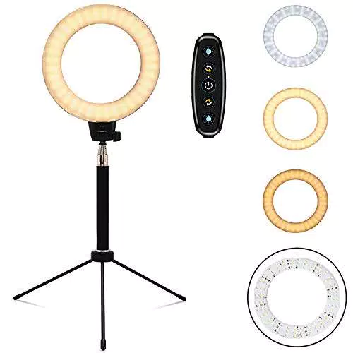 FREESOO Ring Light 6" con Treppiedi Regolabile 100cm LED Luce Anulare 10W Dimmerabile 3 Modalità e 5 Livelli USB Anello Luce Led per Youtube Selfie Video Trucco