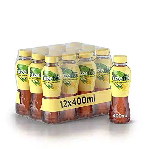 FuzeTea Limone e Lemongrass 12 Bottiglie da 400 ml, Tè Freddo al Limone con una Nota di Citronella