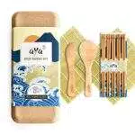 Kit per la Produzione di Sushi Originale AYA Eco Sushi Kit Tutto Naturale Ecologico Bambù Biodegradabile 2 Tappetini per Sushi 5 Paia di Bacchette 1 Spatola 1 Cucchiaio