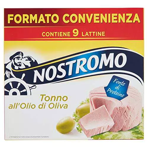 Nostromo - Tonno all'olio di oliva, 9 lattine da 70gr. Formato multipack. Fonte di proteine